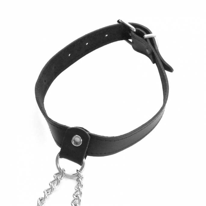 COLLIER CUIR NOIR + PINCES A SEINS