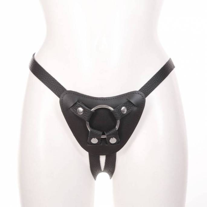 HARNAIS POUR GODE CUIR NOIR