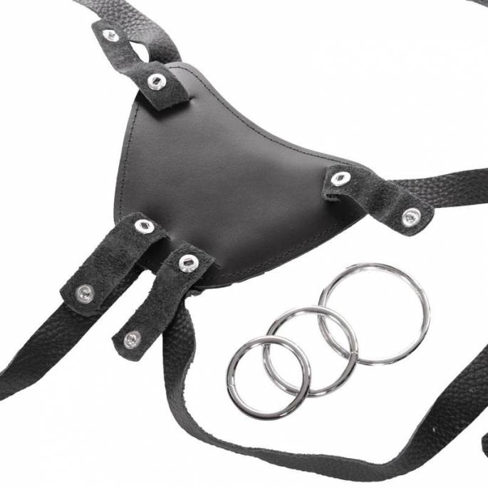 HARNAIS POUR GODE CUIR NOIR