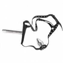 HARNAIS CUIR GODE METAL + PLUG INTÉGRÉ