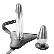 HARNAIS CUIR GODE METAL + PLUG INTÉGRÉ