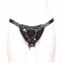HARNAIS POUR GODE CUIR NOIR RIGIDE