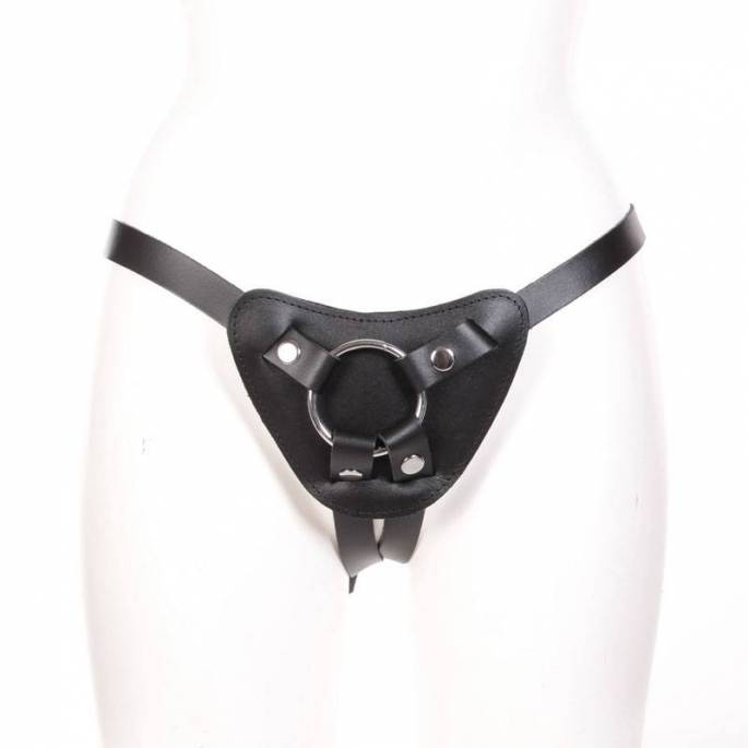 IMBRACATURA PER DILDO IN PELLE NERA