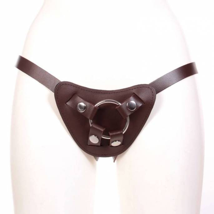 IMBRACATURA PER DILDO IN PELLE MARRONE