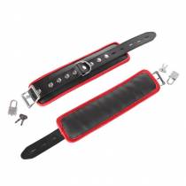 MENOTTES CADENASSABLES CUIR NOIR ET ROUGE