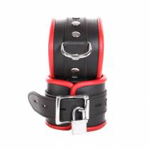 MENOTTES CADENASSABLES CUIR NOIR ET ROUGE