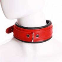 LEDERHALSBAND ROT /SCHWARZ