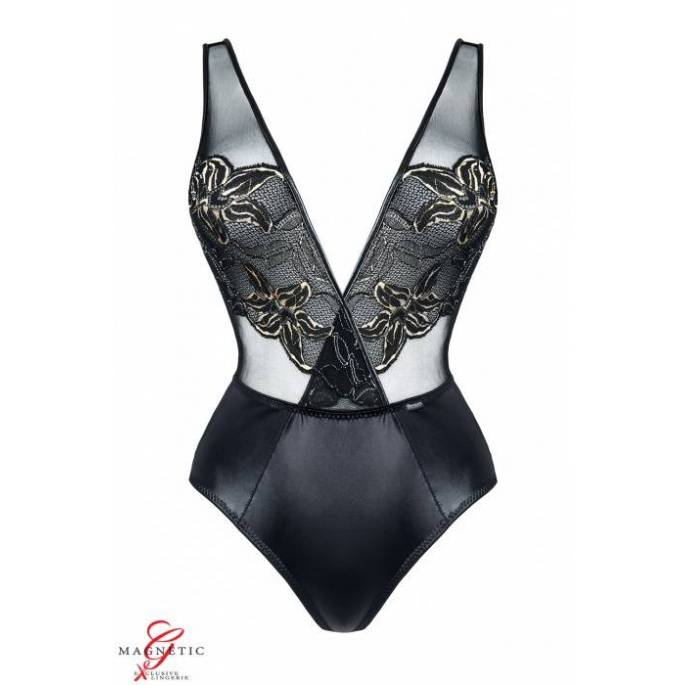 BODY NATHALIE WETLOOK + DENTELLE