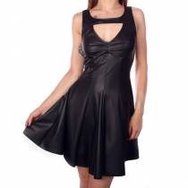 ROBE COURTE ÉVASÉE WETLOOK