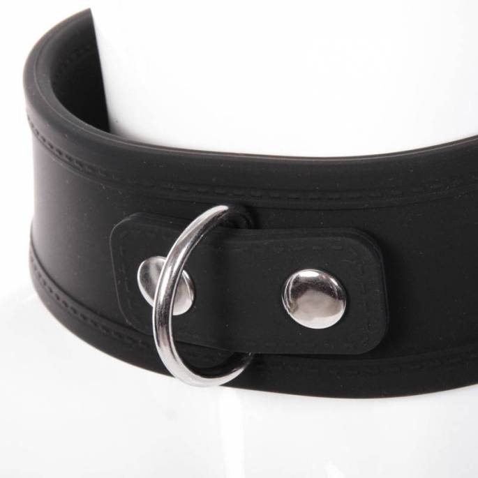 BREITES HALSBAND MIT VORHÄNGESCHLOSS AUS SILIKON