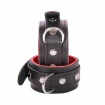 MENOTTES CUIR ROUGE/ NOIR FIN BASIC