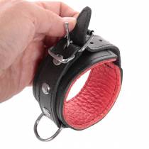 MENOTTES CUIR ROUGE/ NOIR FIN BASIC