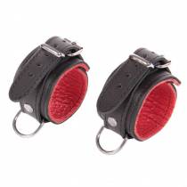 MENOTTES CUIR ROUGE/ NOIR FIN BASIC