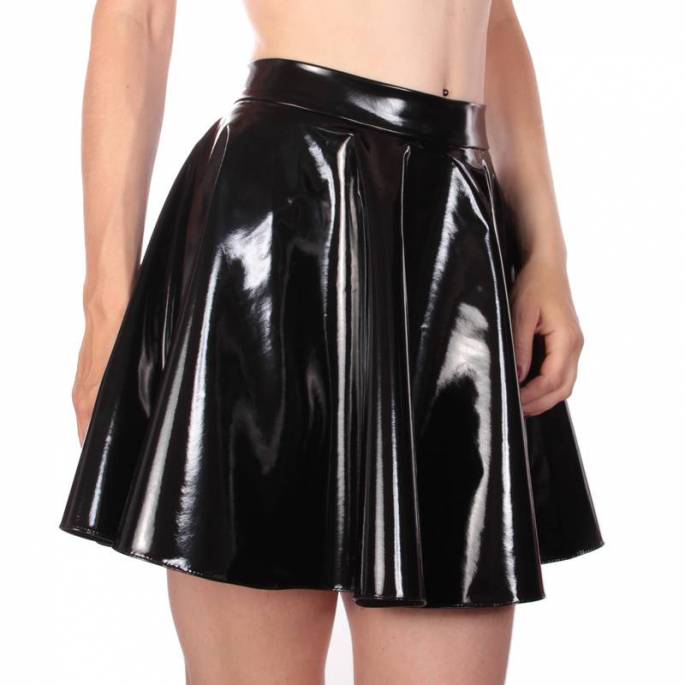 JUPE PATINEUSE VINYLE NOIR