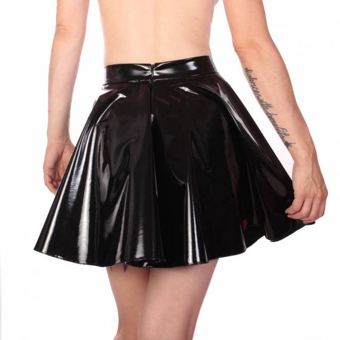 JUPE PATINEUSE VINYLE NOIR