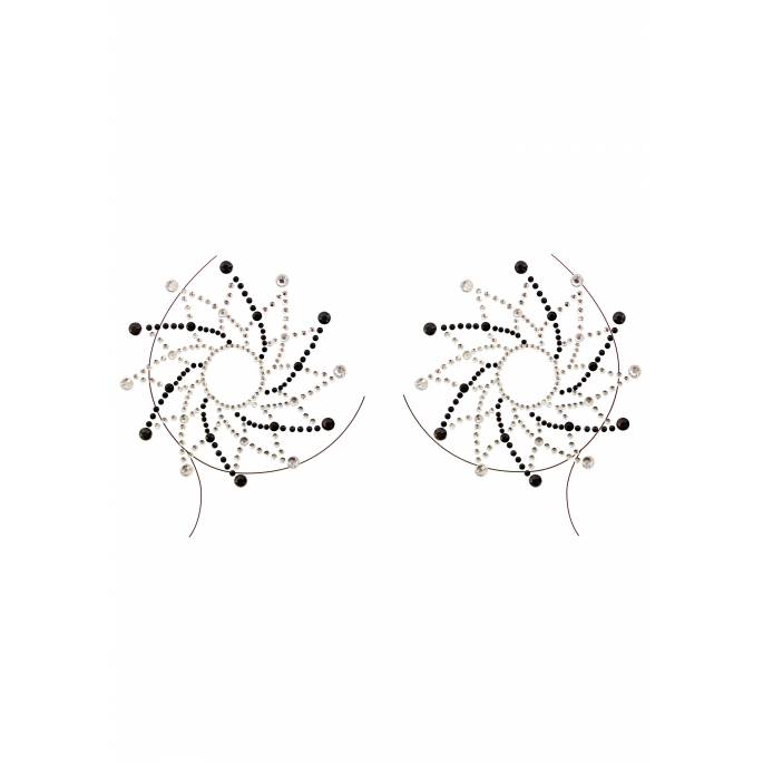 KÖRPERSCHMUCK SCHWARZ/SILBER FLORA - NIPPEL