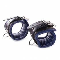 CHEVILLERES CUIR LARGE NOIR ET BLEU