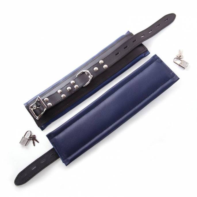 LEDERKNÖCHEL BREIT SCHWARZ UND BLAU