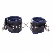 LEDERKNÖCHEL BREIT SCHWARZ UND BLAU