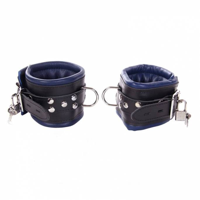 LEDERKNÖCHEL BREIT SCHWARZ UND BLAU