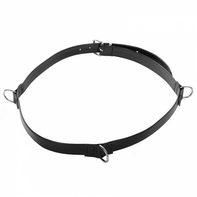 CEINTURE CUIR NOIR + ANNEAUX