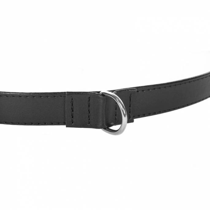 CEINTURE CUIR NOIR + ANNEAUX