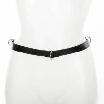 CEINTURE CUIR NOIR + ANNEAUX