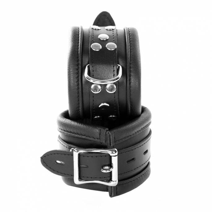 MANETTE CON LUCCHETTO IN PELLE NERA