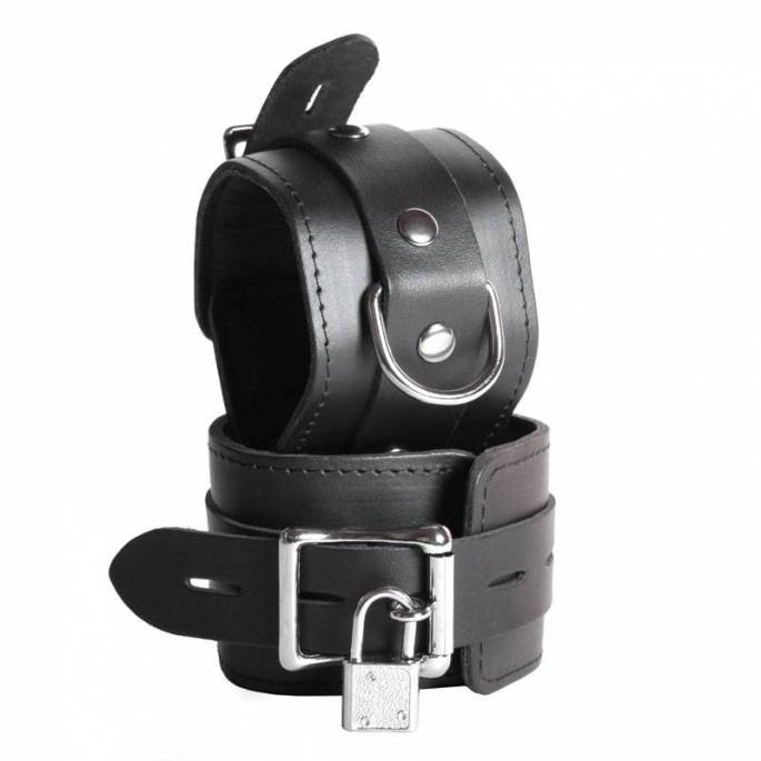 MENOTTES CUIR NOIR CADENASSABLES