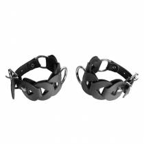 HANDSCHELLEN GEFLOCHTENES LEDER SCHWARZ