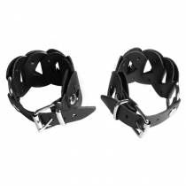 HANDSCHELLEN GEFLOCHTENES LEDER SCHWARZ