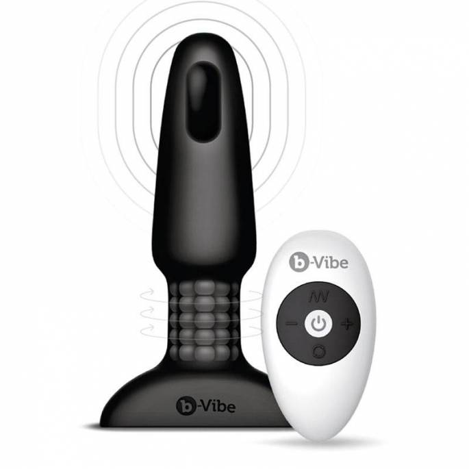 RIMMING PLUG ANAL NOIR AVEC BILLES ROTATIVES