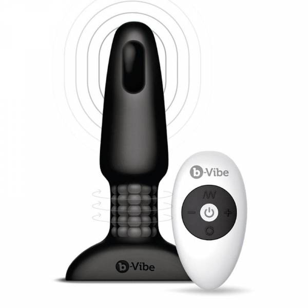 RIMMING PLUG ANAL NOIR AVEC BILLES ROTATIVES