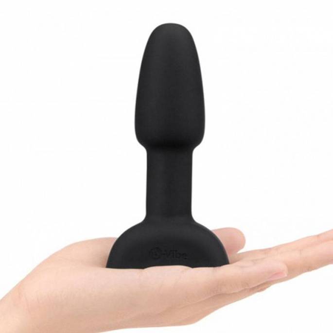 RIMMING KLEINER VIBRIERENDER ANALPLUG SCHWARZ MIT ROTIERENDEN KUGELN