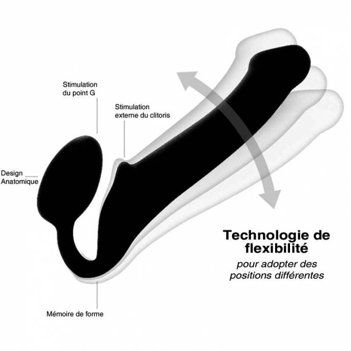 STRAP-ON BENDABLE SCHWARZ GRÖSSE S
