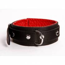 KNÖCHELSCHÜTZER LEDER SCHWARZ UND ROT FIN BASIC