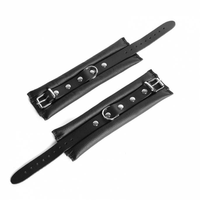 MENOTTES CUIR NOIR LESTEES ( 2 X 250 GR)