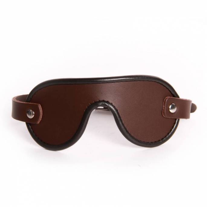 MASQUE AVEUGLANT CUIR MARRON ÉPAIS