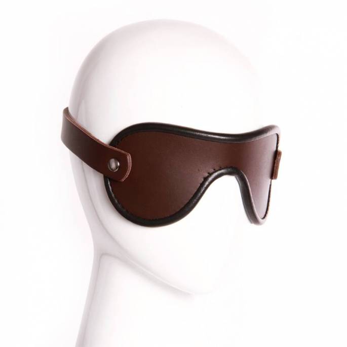 MASQUE AVEUGLANT CUIR MARRON ÉPAIS