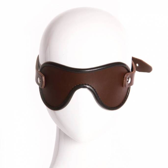 MASQUE AVEUGLANT CUIR MARRON ÉPAIS