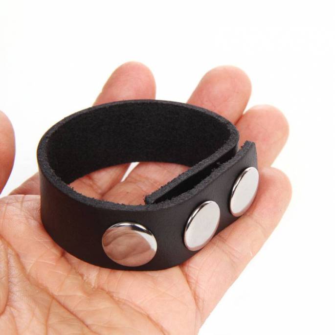 COCKRING LEDER 3 DRUCKKNÖPFE