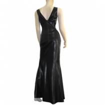 LONG BLACK LATEX DRESS