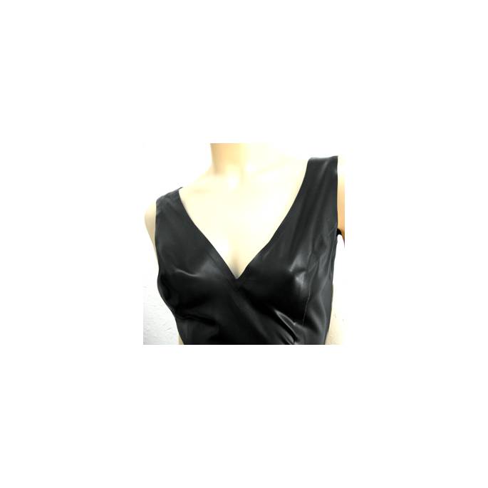 LONG BLACK LATEX DRESS