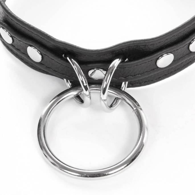 COLLIER CUIR GROS ANNEAU