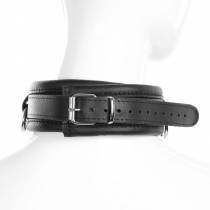 SCHWARZES LEDERHALSBAND