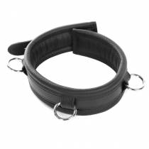 SCHWARZES LEDERHALSBAND
