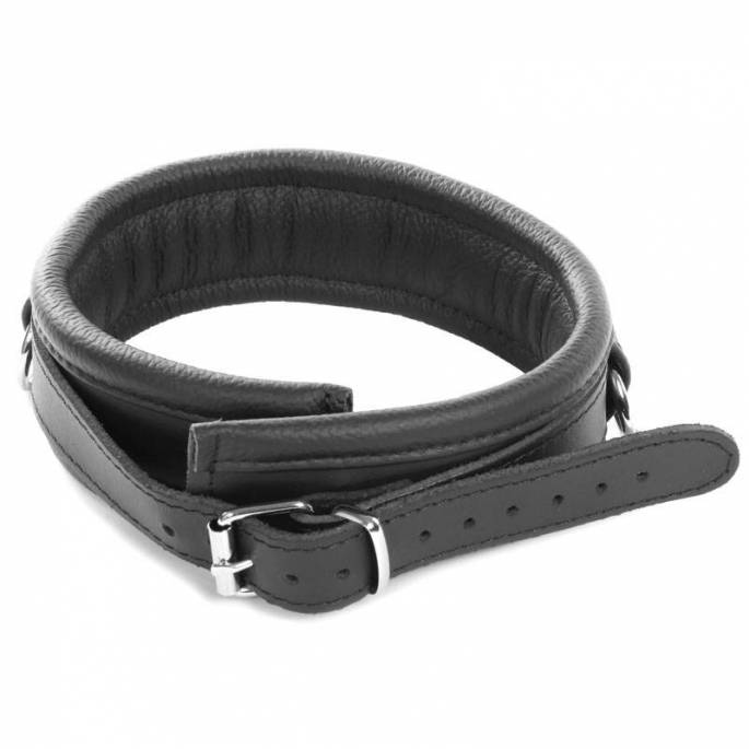 SCHWARZES LEDERHALSBAND