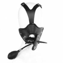 KOPFGESCHIRR + KNEBEL ABNEHMBARER AUFBLASBARER SCHWANZ