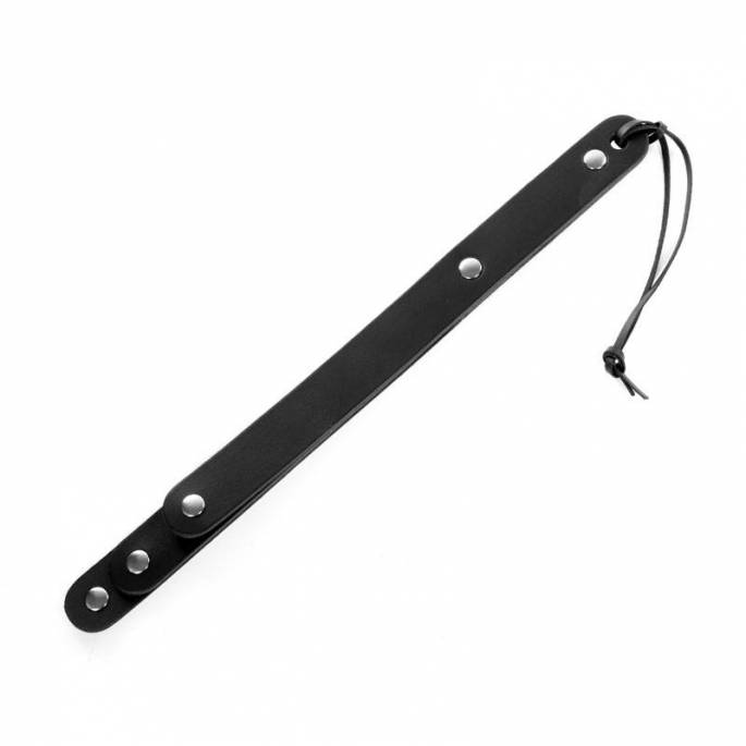 PADDLE SLAPPER LEDER SCHWARZ 3 STREIFEN