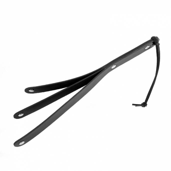 PADDLE SLAPPER CUIR NOIR 3 BANDES